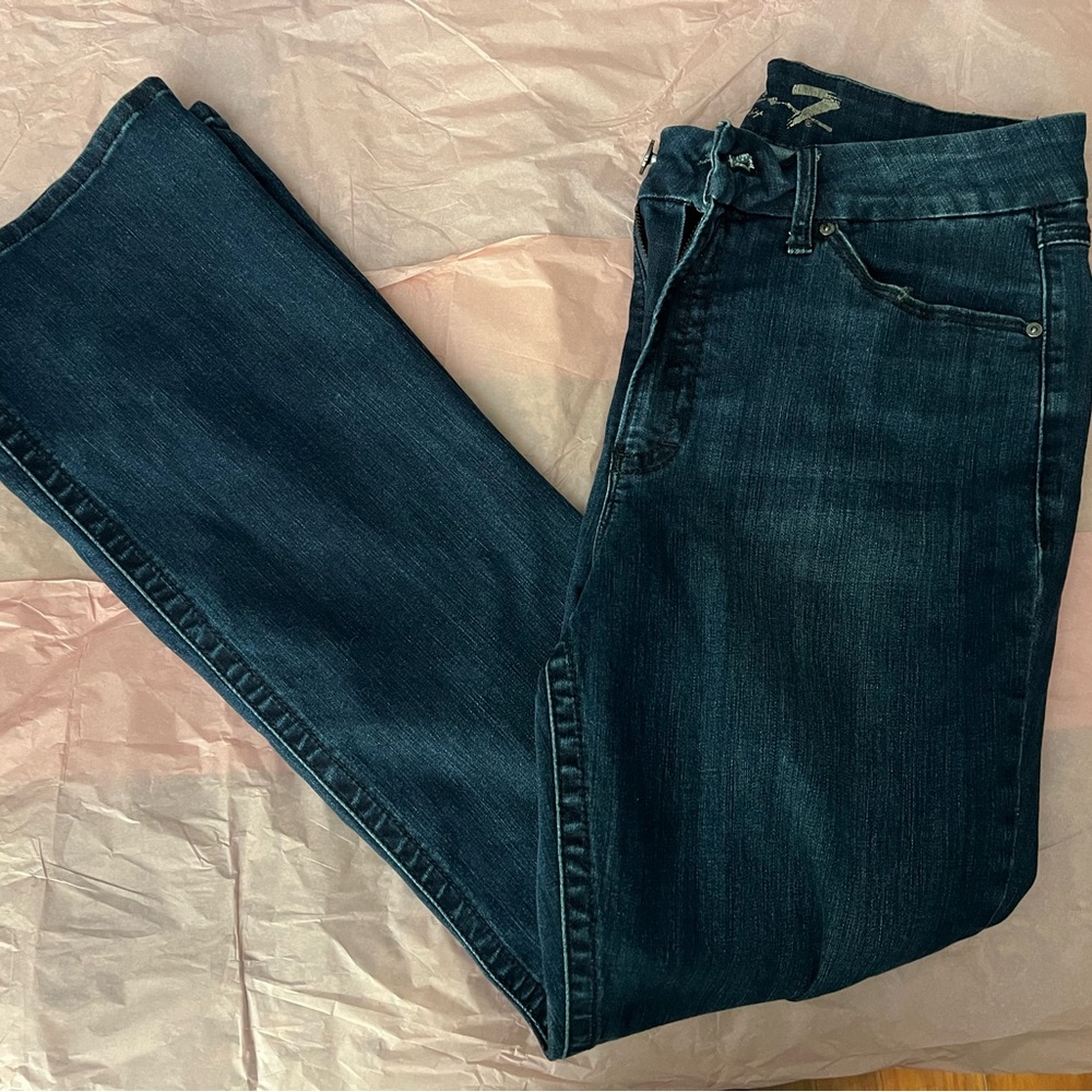 Women’s boot cut dark blue jeans